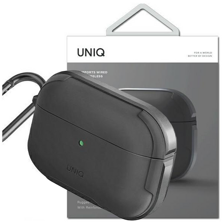 Etui Uniq Valencia na AirPods Pro - szare grey Antimicrobial