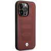 Etui BMW BMHMP14L22RPSR na iPhone 14 Pro burgundowy/burgundy Leather Seats Pattern MagSafe