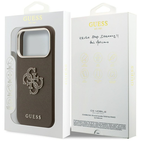 Etui Guess FW Resin Logo do iPhone 17    Pro brązowy