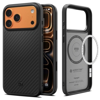 Etui Spigen Enzo Aramid "T" MagSafe na iPhone 17 Pro - czarne