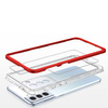 Clear 3in1 etui do Samsung Galaxy S21 5G żelowy pokrowiec z ramką czerwony