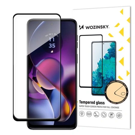 WOZINSKY SZKŁO HARTOWANE FULL GLUE DO MOTOROLA MOTO G54 NA CAŁY EKRAN RAMKA