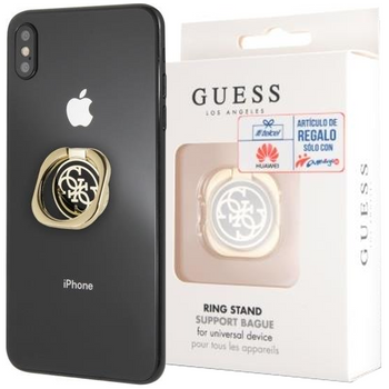 Guess Ring stand GURSEQGBK złoto-czarny /gold & black 4G