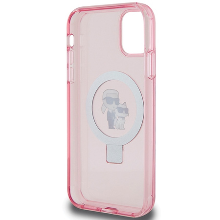 KARL LAGERFELD ETUI HARDCASE DO IPHONE 11 Xr 6.1 RÓŻOWY RING STAND
