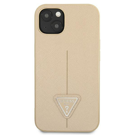 Guess GUHCP13SPSATLE iPhone 13 mini 5,4" beżowy/beige hardcase SaffianoTriangle Logo