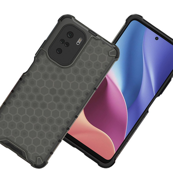 Honeycomb etui pancerny pokrowiec z żelową ramką Xiaomi Redmi K40 Pro+ / K40 Pro / K40 / Poco F3 czarny