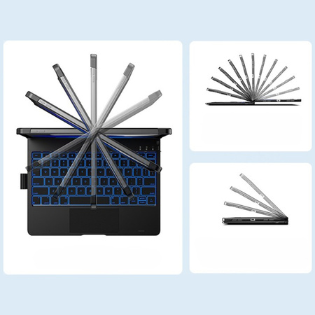 Etui Typecase Flexbook Touch z klawiaturą do iPad Air 11" 2024/2025 szary