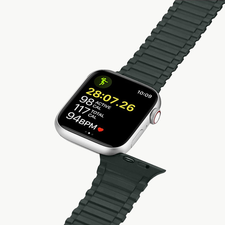 Dux Ducis Strap (Armor Version) pasek Apple Watch Ultra, SE, 8, 7, 6, 5, 4, 3, 2, 1 (49, 45, 44, 42  mm) silikonowa magnetyczna opaska bransoleta zielony