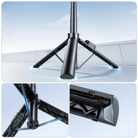 Wozinsky Selfie stick WC1Y30S teleskopowy tripod 1.3m z uchwytem na telefon - czarny