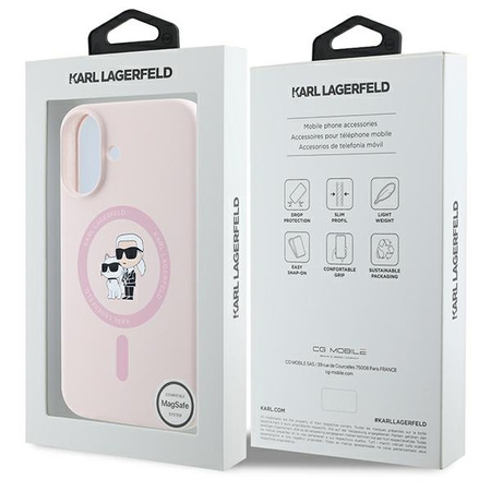 KARL LAGERFELD KLHMP16SSCMKCRHP ETUI DO MAGSAFE DO IPHONE 16 6.1 SILIKONOWE