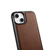 iCarer Leather Oil Wax etui pokryte naturalną skórą do iPhone 14 Plus (kompatybilne z MagSafe) brązowy (WMI14220719-BN)