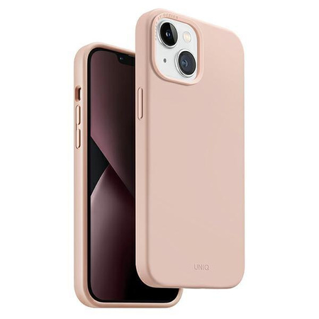 Etui Uniq Lino na iPhone 14 - różowe