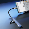 Dudao HUB 4w1 USB-C - 4x USB-A (3 x USB2.0 / USB3.0) 6,3cm czarny (A16T)