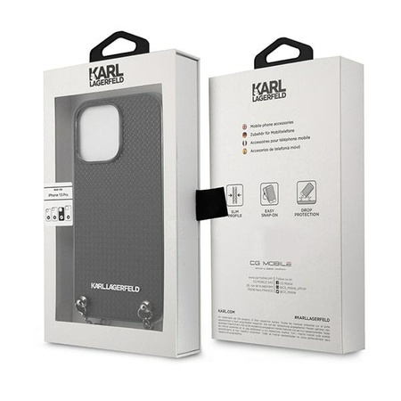 KARL LAGERFELD POKROWIEC DO IPHONE 13 PRO 13 6,1 HARDCASE LEATHER TEXTURED
