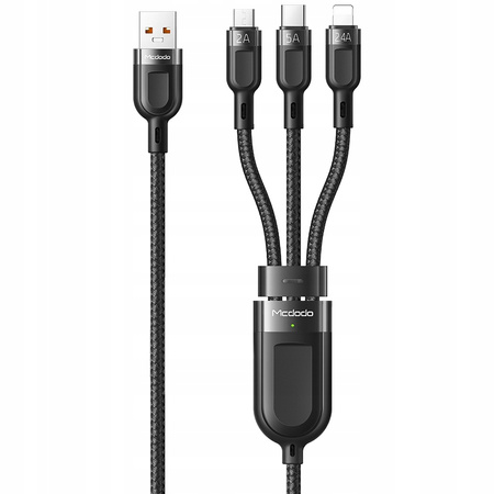 McDodo Kabel do telefonu, szybkie ładowanie, do iphone, Micro USB, USB-C 3w1 6A 65W QC 4  1,2m