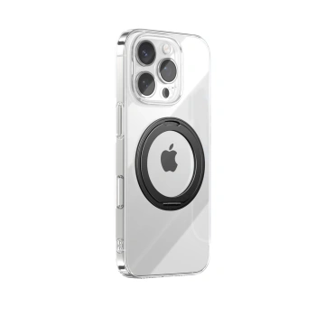 Etui Joyroom JR-16JL6 na iPhone 16 Pro Max ultracienkie kompatybilne z MagSafe z ringiem-podstawką 360° - czarne