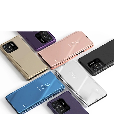 HURTEL CLEAR VIEW CASE ETUI DO XIAOMI REDMI 10C Z KLAPKĄ OCHRONĄ EKRANU