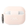 Etui Karl Lagerfeld KLAPRUNCHP na AirPods Pro - różowe Silicone Choupette Head 3D