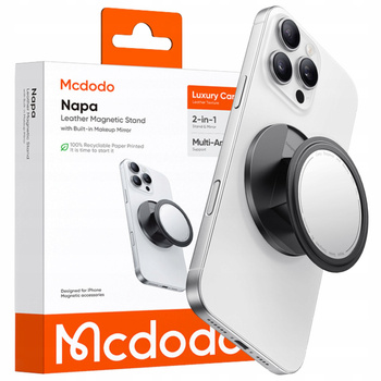 MCDODO STOJAK UCHWYT NA TELEFON MAGNETYCZNY Z LUSTERKIEM SKŁADANY CZARNY