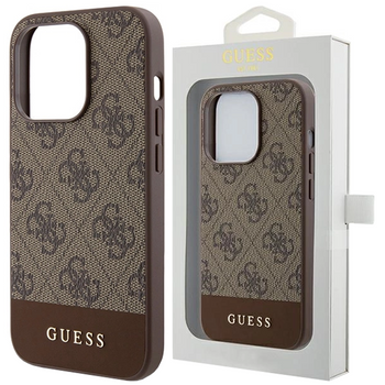 Etui Guess 4G Stripe Collection na iPhone 15 Pro Max - brązowe