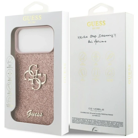 GUESS ETUI FIXED GLITTER BIG 4G DO IPHONE 17 PRO MAX POKROWIEC OCHRONNY