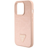 GUESS ETUI HARDCASE DO IPHONE 15 PRO 6.1 CROCO TRIANGLE METAL LOGO RÓŻOWE