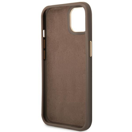 Guess GUHCP14SHG4SHW iPhone 14 6,1" brązowy/brown hard case 4G Vintage Gold Logo