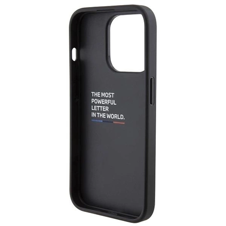 Etui BMW Grip Stand Smooth & Perforated na iPhone 15 Pro Max - czarne