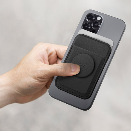 UNIQ PORTFEL NA KARTY MAGNETYCZNY DO TELEFONÓW IPHONE 12 13 14 Z PODPÓRKĄ