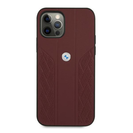 Etui BMW BMHCP12LRSPPR iPhone 12 Pro Max 6,7" czerwony/red hardcase Leather Curve Perforate