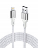 INNOSTYLE POWERFLEX KABEL USB LIGHTNING MFI SZYBKIEGO ŁADOWANIA DO IPHONE KEVLAR 2M SREBRNY