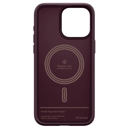 Etui Caseology Parallax Mag z MagSafe na iPhone 15 Pro - burgundowe