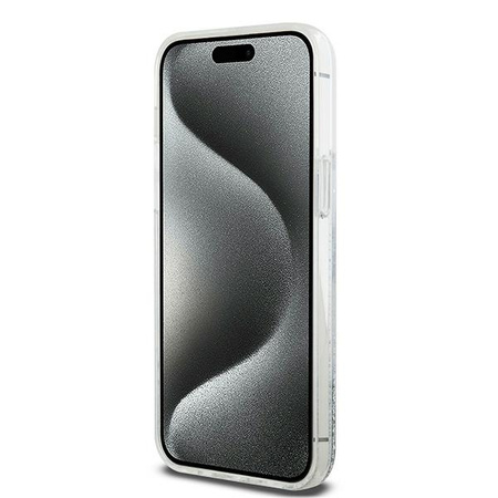 DKNY ETUI HARDCASE DO IPHONE 15 PRO 6.1 Z LOGO METALOWYM I LIQUID GLITTER