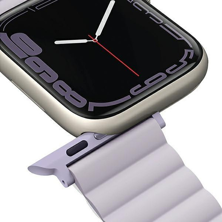 UNIQ pasek Revix Apple Watch Series 4/5/6/7/8/SE/SE2 38/40/41mm. Reversible Magnetic lilak-biały/lilac-white
