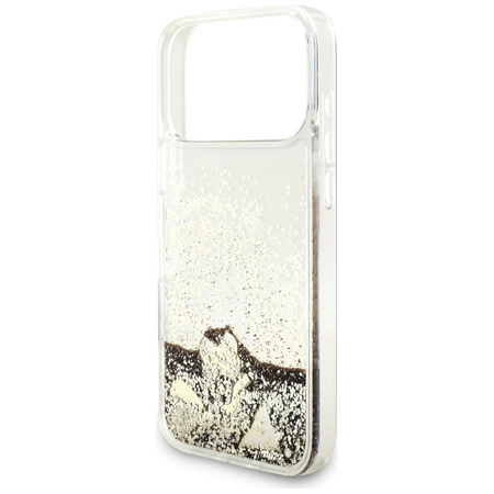 Etui Guess Liq. Glitter 4 Charms do iPhone 17 Pro Max złoty