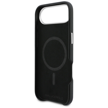 Etui Karl Lagerfeld Karl & Choupette Head Pins Saffiano MagSafe do iPhone Air czarny