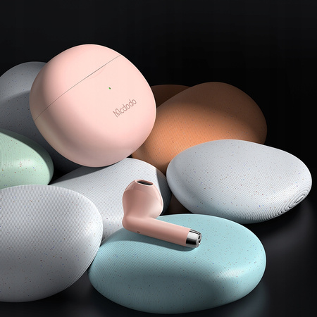 MCDODO SŁUCHAWKI BEZPRZEWODOWE DOUSZNE BLUETOOTH 5 Z MIKROFONEM ETUI RÓŻOWE