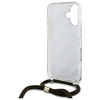GUESS POKROWIEC HARDCASE CROSSBODY CORD DO IPHONE 16 6.1'' BROWN 4G PRINT
