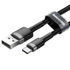 Baseus Cafule Cable wytrzymały nylonowy kabel przewód USB / USB-C QC3.0 3A 1M czarno-szary (CATKLF-BG1)