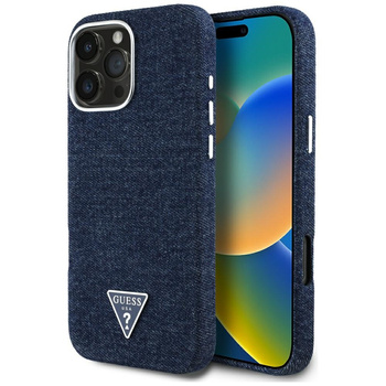 GUESS ETUI POKROWIEC MAGNETYCZNY DO MAGSAFE IPHONE 16 PRO MAX DENIM LOGO