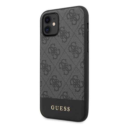 GUESS POKROWIEC HARD CASE DO IPHONE 11 6,1 4G STRIPE COLLECTION SZARY