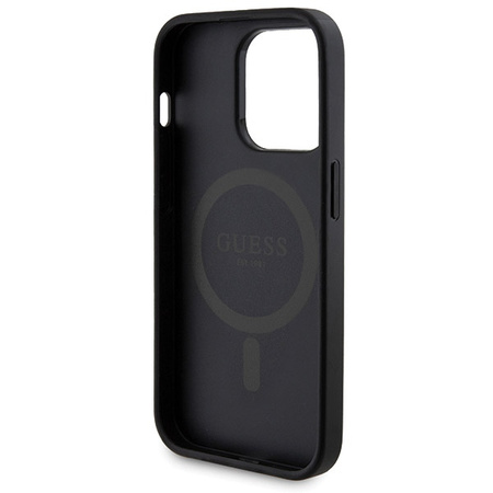 Zestaw Guess GUBPM5P14X4GEMGK iPhone14 Pro Max 6.7 hardcase + Powerbank 5000mAh MagSafe czarny/black 4G Metal Logo