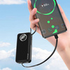 Dudao powerbank 10000mAh USB-A / USB-C 22.5W z wbudowanym kablem Lightning oraz USB-C biały (K15sW)