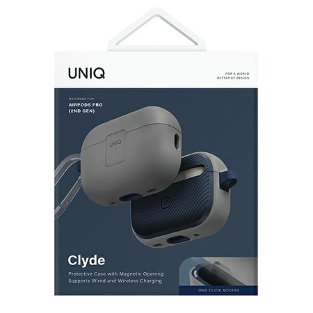 UNIQ etui Clyde Lock Case AirPods Pro 2(2022/2023) szaro-niebieski/chalk grey-marine blue