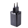 Joyroom szybka ładowarka GaN 65W USB, 2x USB C czarna + kabel USB C - USB C 100W 1.2m (TCG01)