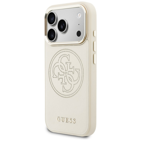 Etui Guess Perforated 4G MagSafe do iPhone 17 Pro Max beżowy