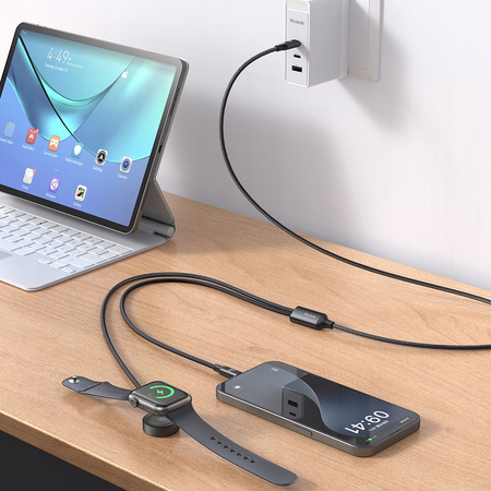 MCDODO ŁADOWARKA INDUKCYJNA DO APPLE WATCH 2W1 KABEL DO IPHONE MACBOOK 60W