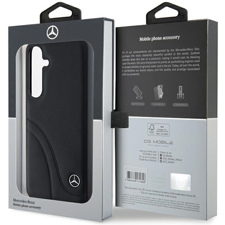 MERCEDES ETUI HARDCASE DO SAMSUNG GALAXY S24+ S926 SKÓRZANE CURVED STITCHES