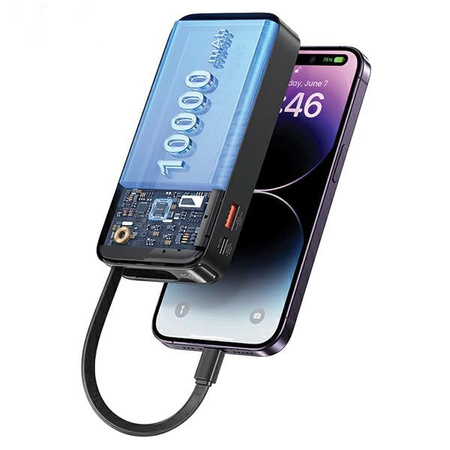 USAMS POWERBANK 10000 MAH ZWIJANY KABEL DO LIGHTNING PD 20W DO TELEFONÓW