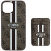 Etui Guess 4G Stripes z portfelem Magsafe do iPhone 15 brązowy